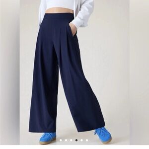 Navy Wide-Leg Women's Pants
